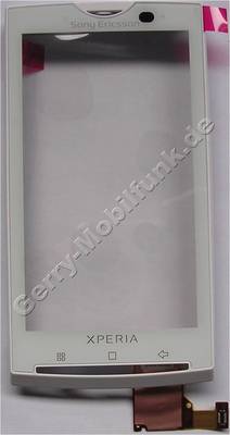 Oberschale weiss SonyEricsson Xperia X10 Displayscheibe, Touchpanel, Cover white, Touchscreen