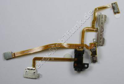 Flexkabel Headset Konnektor Apple iPhone 2G, Flachbandkabel mit Seitenschaltern, Vibrationsmotor, Headset-Anschlu�, Ein Aus Schalter, Power Schalter