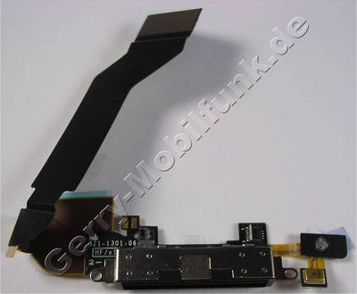 Ladebuchse mit Flexkabel Apple iPhone 4S Flachbandkabel mit System-Konnektor und Mikrofon. Anschlußbuchse für Datenkabel etc.