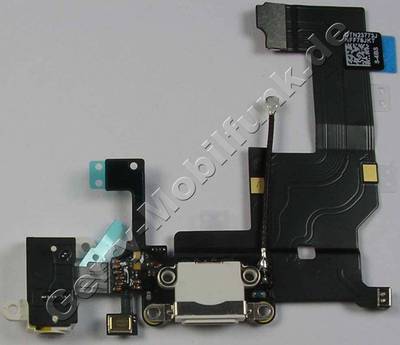 Anschlubuchse, System Konnektor Apple iPhone 5 wei Anschluleiste ( Lightning Konnektor ) Flexkabel mit 3,5mm Headsetbuchse, Mikrofon unten, Antennekabel