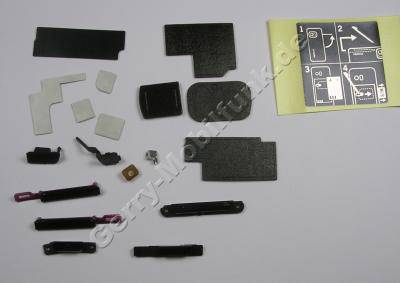 Dichtungsset rot Nokia 5800 XpressMusic red bestehend aus Einschaltknopf, Lautst�rketaste, Seitentaste, Speicherkarten Abdeckung, Sim Karten Abdeckung, USB Abdeckung, Kamera Ausl�ser, Antennen Kontakte, Ohrlautsprecher Dichtung, Kamera  plus  Blitz Dichtung und weitere Aufkleber und Dichtungen