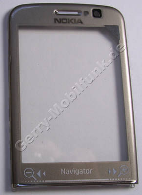 Displayscheibe titanium Nokia 6710 Navigator original Fenster vom Display silber