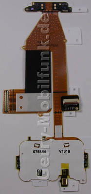 Flexkabel, Tastaturplatine Nokia 6700 Slide original Verbindungskabel der Platinen mit Tastaturfolie der Menütasten, Mikrofon, Videokamera (VGA-Kamera), Konnektoren,