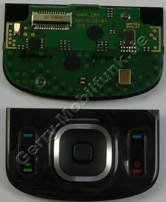 Menütasten schwarz Nokia 6260 Slide Tastaturmodul mit Platine, Mikrofon, IO-Modul Tastastur-Elektronik, Tastenmatte Navitasten black
