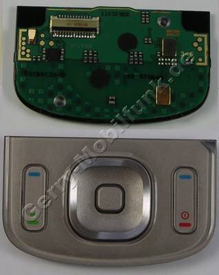 Men�tasten silber Nokia 6260 Slide  Tastaturmodul mit Platine, Mikrofon, IO-Modul Tastastur-Elektronik, Tastenmatte Navitasten silver