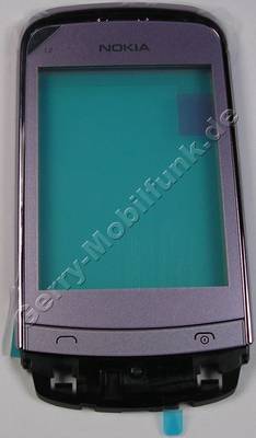Oberschale mit Displayscheibe lila Nokia C2-06 original A-Cover Lilac mit Touchpanel, Lautsprecher, Displayglas